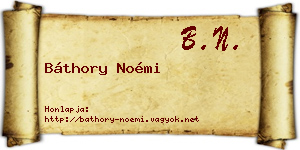 Báthory Noémi névjegykártya